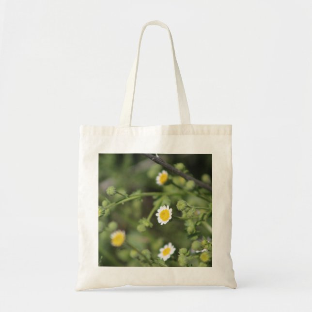 Ivory Desert Sten Daisy Wildblommor Coachella Tote Tygkasse (Framsidan)