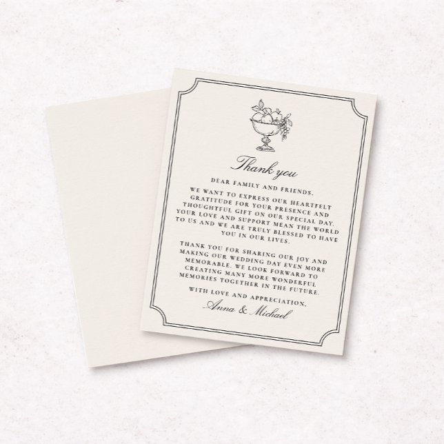 Ivory Double Frame Wedding Thank You Card Spara Datumet (Skapare uppladdad)