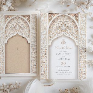 Ivory Elegance Islamic Architecture Spara datum Inbjudningar
