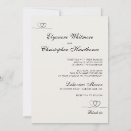 Ivory Elegant Chic Calligraphy Wedding Inbjudningar
