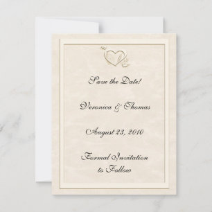 Ivory Embossed-look Heart Spara datumet