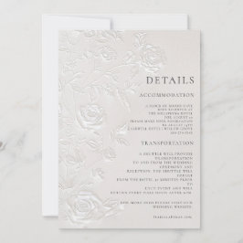 Ivory Faux Blind Embossed Arch Wedding Details Inbjudningar