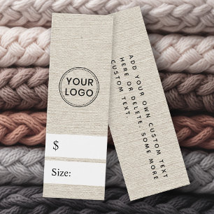 Ivory Faux linen ser pris ut att hänga märkre Litet Visitkort