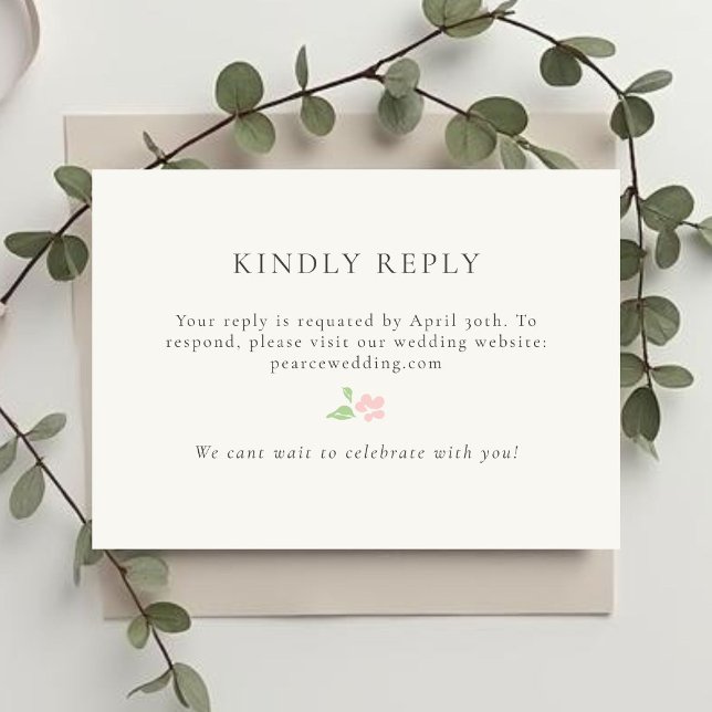Ivory | Floral QR RSVP Response Card OSA Kort (Skapare uppladdad)