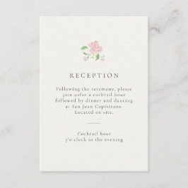 Ivory| Floral Rose Wedding Reception Card OSA Kort