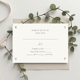 Ivory Floral Rose Wedding RSVP  OSA Kort