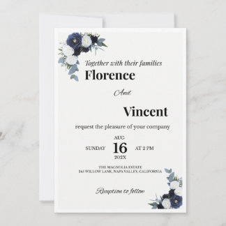 Ivory Floral Wedding Invitation Inbjudningar