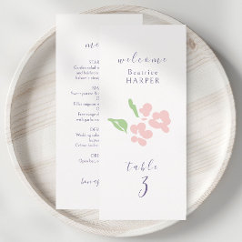 Ivory | Floral Wedding Table number Combo Flat  Meny