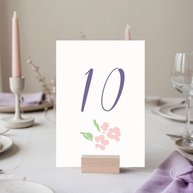 Ivory | Floral Wedding Table number Flat  Bordsnummer (Skapare uppladdad)
