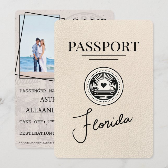 Ivory Florida Passport Spara datum Datumet (Fram/baksida)