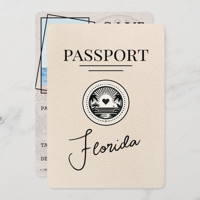 Ivory Florida Passport Spara datum Spara Datumet (Fram/baksida)