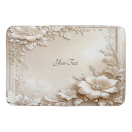 Ivory Flowers Bath Mat Badrumsmatta