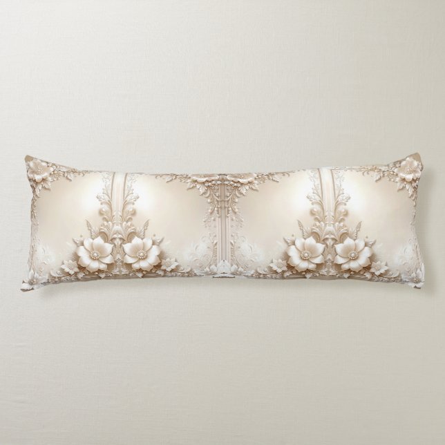 Ivory Flowers Body Pillow Kroppskudde (Framsidan)