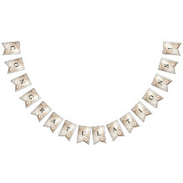 Ivory Flowers Bunting Flag Vimplar