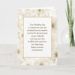 Ivory Flowers for Bröllop with Religiösa Text Kort
