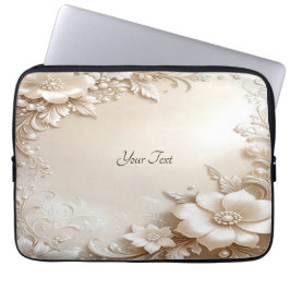 Ivory Flowers Laptop Sleeve