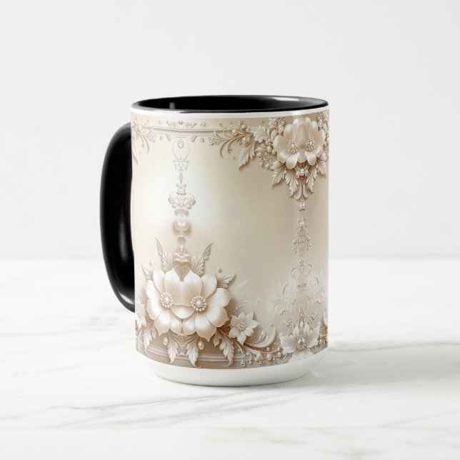 Ivory Flowers Mug Mugg (Framsida vänster)