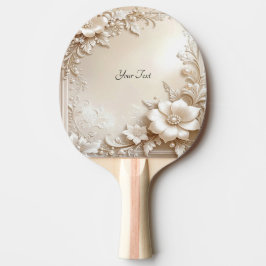 Ivory Flowers Ping Pong Paddle Pingisracket