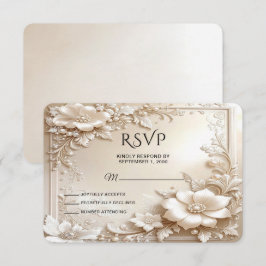 Ivory Flowers RSVP Card OSA Kort