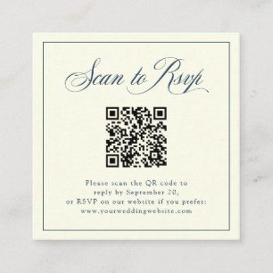 Ivory Framed Italiane Elegance   OSA med QR-kod Tilläggskort