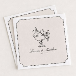 Ivory Fruit Bowl Double Frame Wedding Napkins Pappersservett
