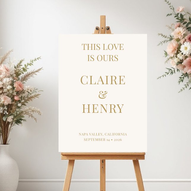 Ivory Gold Minimalist Wedding Welcome Sign Poster (Skapare uppladdad)
