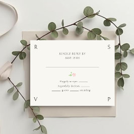 Ivory & Green | Floral Rose Wedding RSVP  OSA Kort