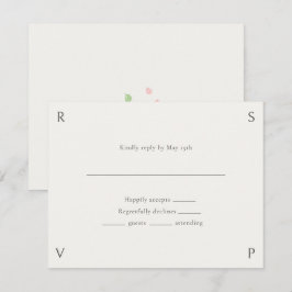 Ivory & Green | Floral Rose Wedding RSVP  OSA Kort