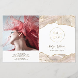 Ivory guld agate bifold brochure