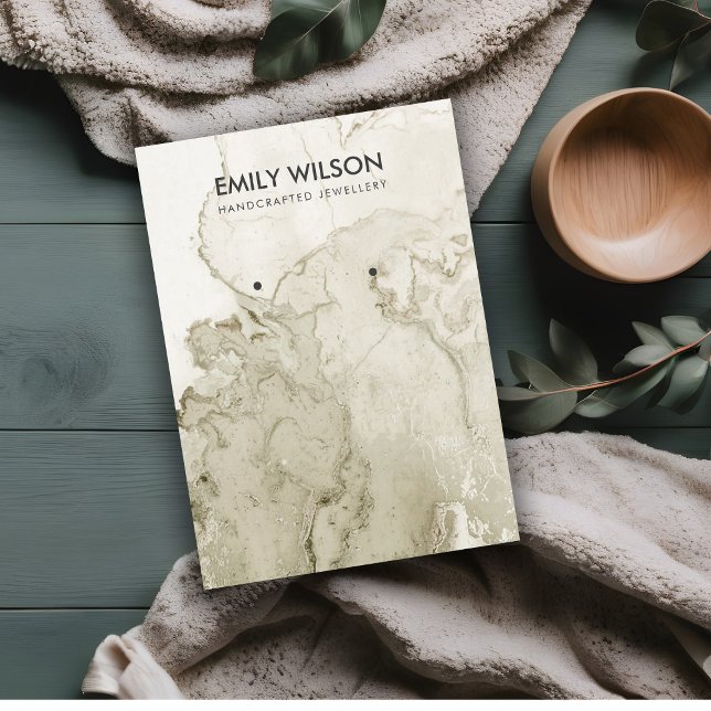 IVORY GULD GRÅTT AGATE MARBLE EARRRING VISNING CAR VISITKORT (Skapare uppladdad)