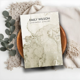 IVORY GULD GRÅTT AGE MARBLE NECKLACE VISNING CARD VISITKORT