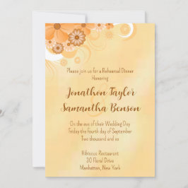 Ivory Guld Hibiscus Blommigt 5x7 Rehearsal Middag Inbjudningar