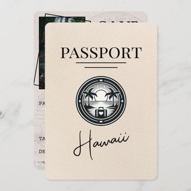 Ivory Hawaii Passport sparar datum Spara Datumet (Fram/baksida)