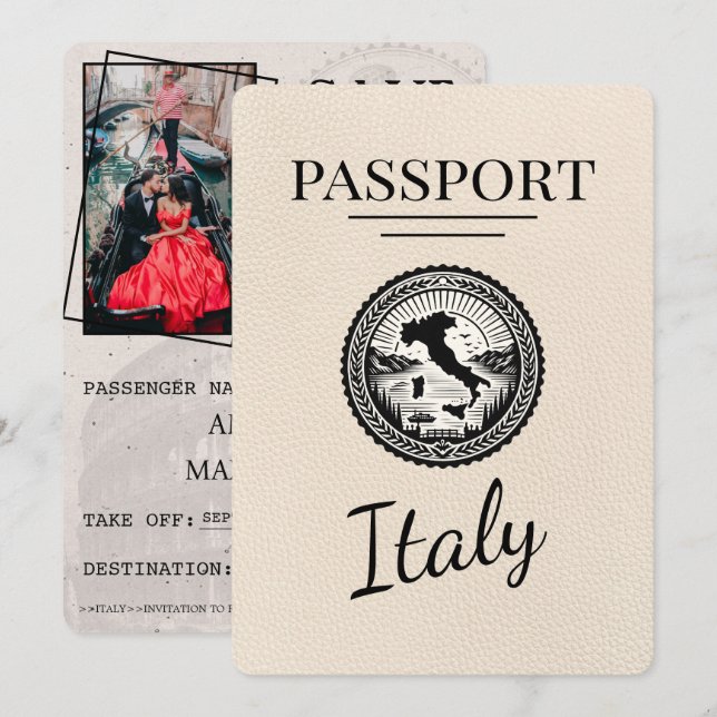 Ivory Italien Passport Spara Datumet (Fram/baksida)