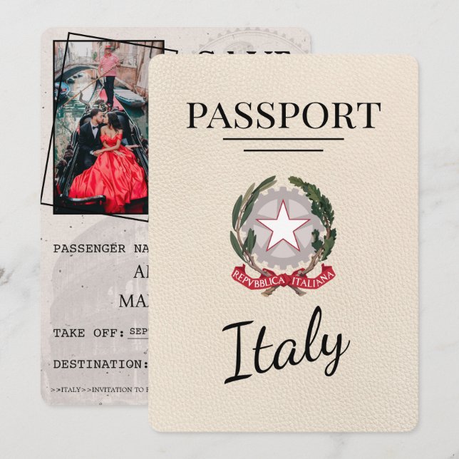 Ivory Italien Passport Spara Datumet (Fram/baksida)