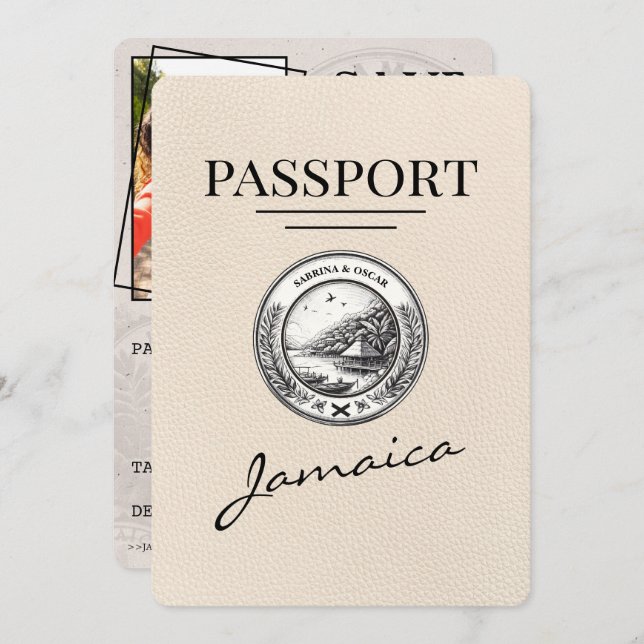 Ivory Jamaica Passport Spara datum Spara Datumet (Fram/baksida)