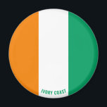 Ivory Kusten Flagga Charming Patriotic Magnet<br><div class="desc">Elfenbenskusten Kusten Flagga Charming Patriotic Magnet med Elfenbenskusten Kusten flagga visade upp över hela magnet. Land namn är delvis integrerat i utformningen på grund. Anpassadet är helt och hållet "Anpassa den!" ingår. Denna vackra magnet i Elfenbenskusten Kusten är snyggten för alla tillfälle. © 20210000000000000</div>