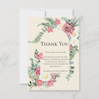 Ivory Lace Elegant Personalized Wedding Gratitude Tack Kort