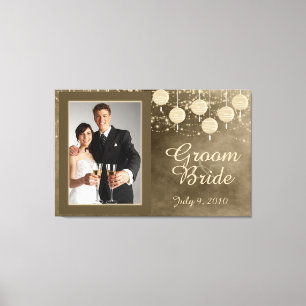 Ivory Lanterns Bröllop Keepsaky Canvas