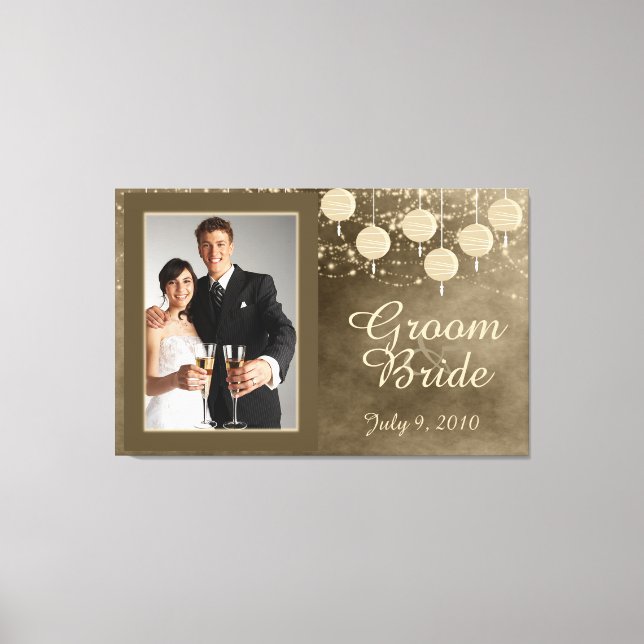 Ivory Lanterns Bröllop Keepsaky Canvas (Framsida)