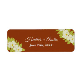 Ivory Magnolia Flower Rusty Bröllop Returadress Etikett