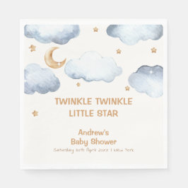 Ivory Måne Stars Twinkle Boy Shower Pappersservett