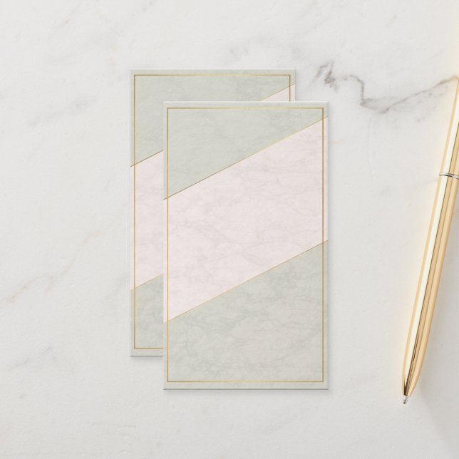Ivory Marble Blank Appointment Card – Gold Accent Tidsbeställning Kort (Fram/Back In Situ)