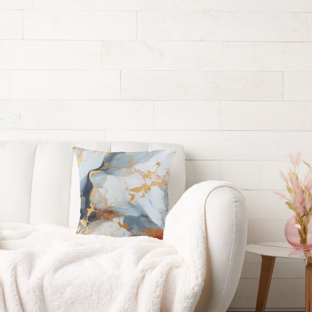 Ivory Marble with Gold & Rust Veins Kudde (Soffa)