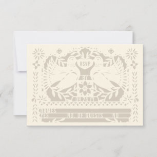 Ivory Mexican Fantail Doves Papel Picado OSA Kort