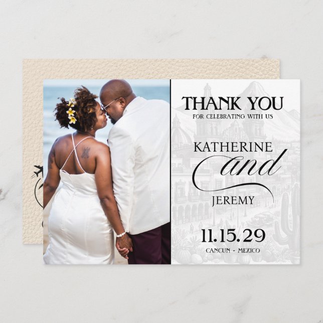 Ivory Mexico Passport Tack Kort (Fram/baksida)