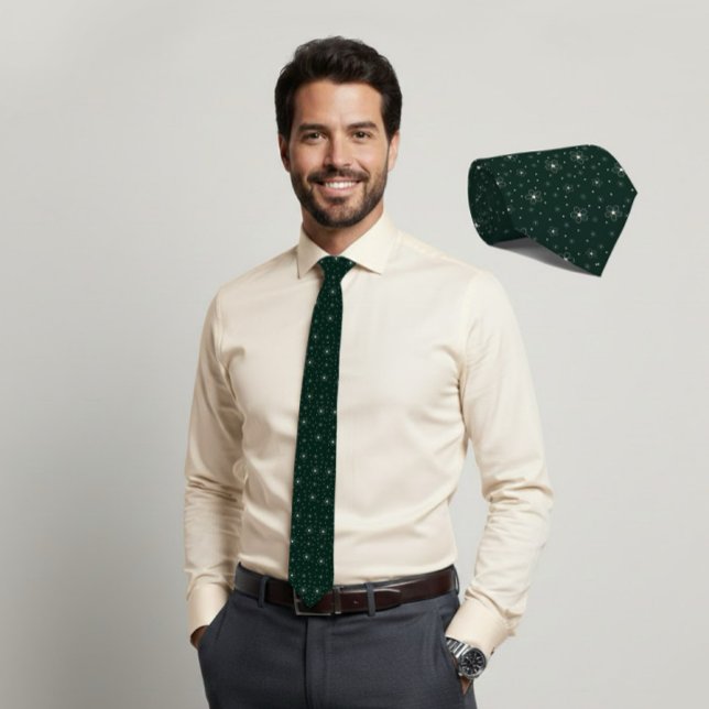 Ivory Micro Floral Dark Green Tie Slips (Skapare uppladdad)