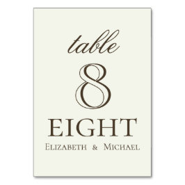 Ivory Minimalist Coffee Script Wedding Bordsnummer