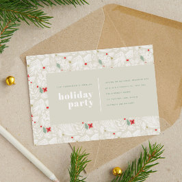 Ivory Modern Festive Botanical Julfest Julkort