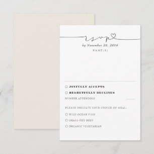 Ivory Modern Minimal Bröllop OSA Kort